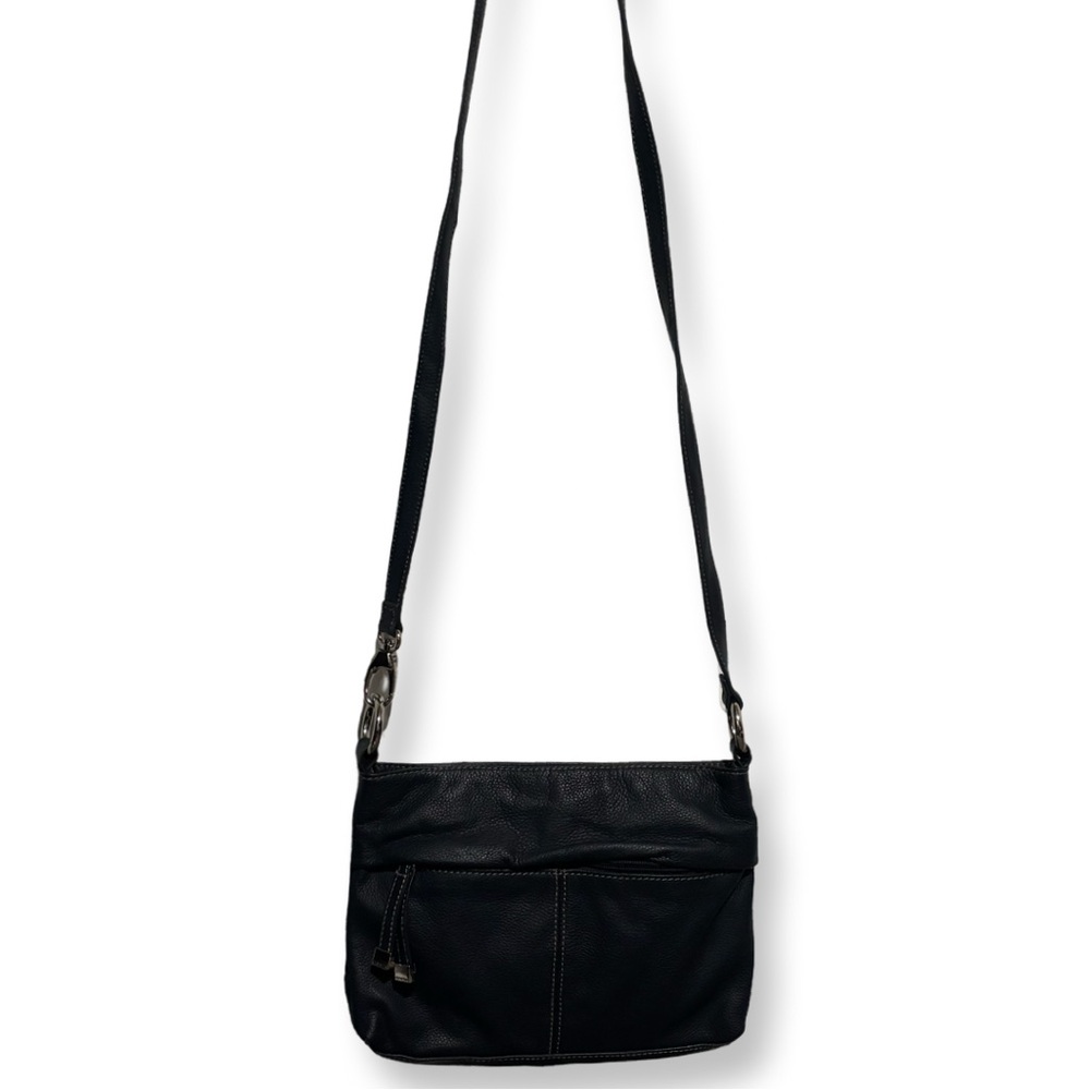Tignanello Genuine Leather Dark Navy Blue Crossbody Bag